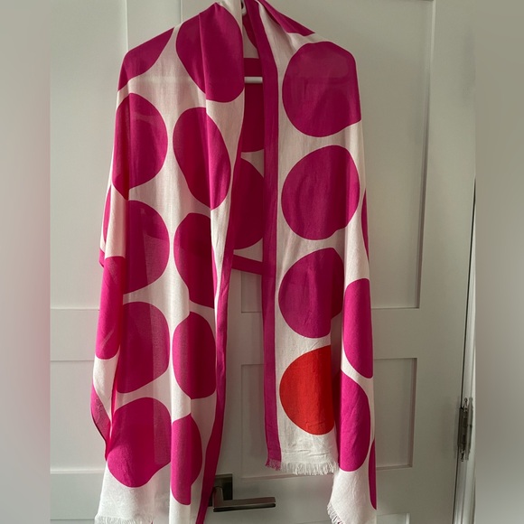Kate Spade ♠️ scarf with pink polka dots - Picture 4 of 6